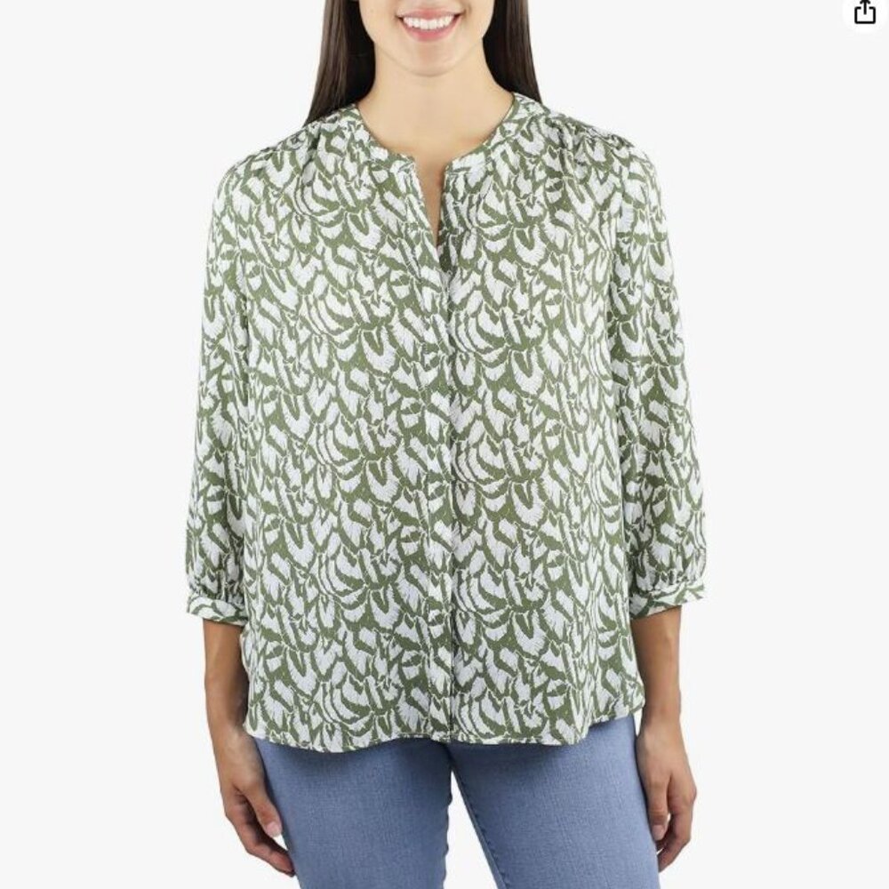 Jachs Girlfriend Ladies' 3/4 Sleeve Blouse - Green